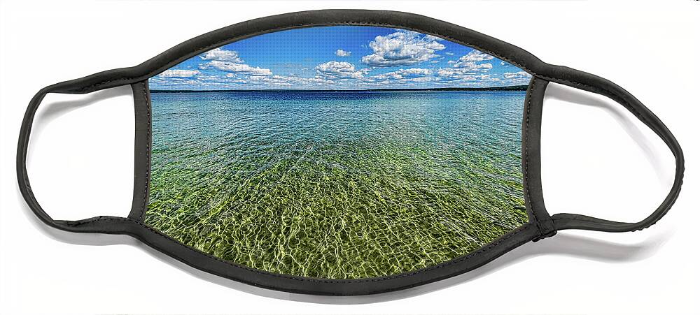 Higgins Lake Face Mask featuring the photograph Perfect day at Higgins lake by Joe Holley