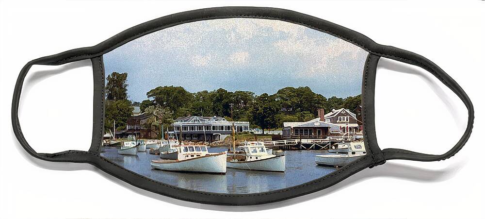 Perkins Cove Face Mask featuring the photograph Perkins Cove Ogunquit, Maine by Geoff Jewett