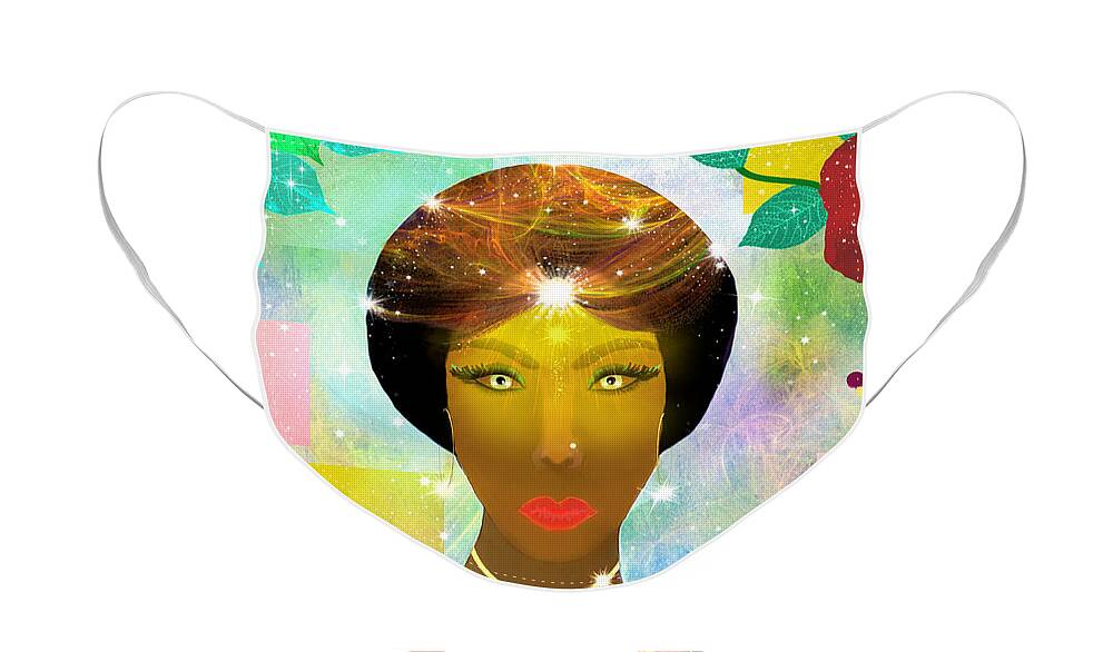 Woman Face Mask featuring the mixed media Personal Truth by Diamante Lavendar