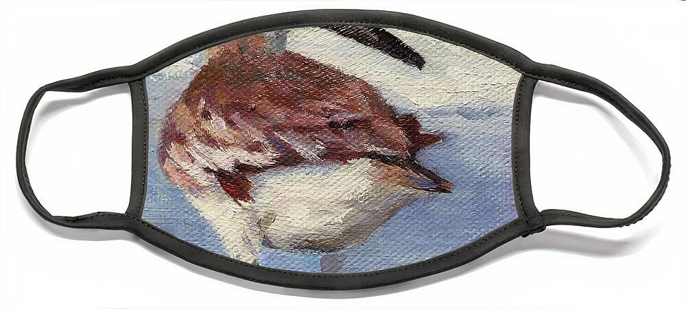 Sandpiper Face Mask featuring the painting Peter Piper by Judy Rixom