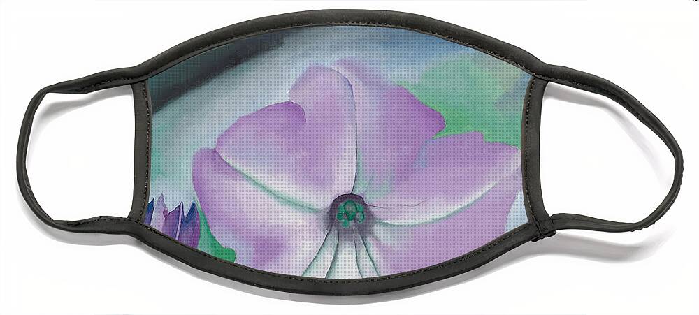 Georgia O'keeffe Face Mask featuring the painting Petunia no 2. - Modernist pink flower painting by Georgia O'Keeffe