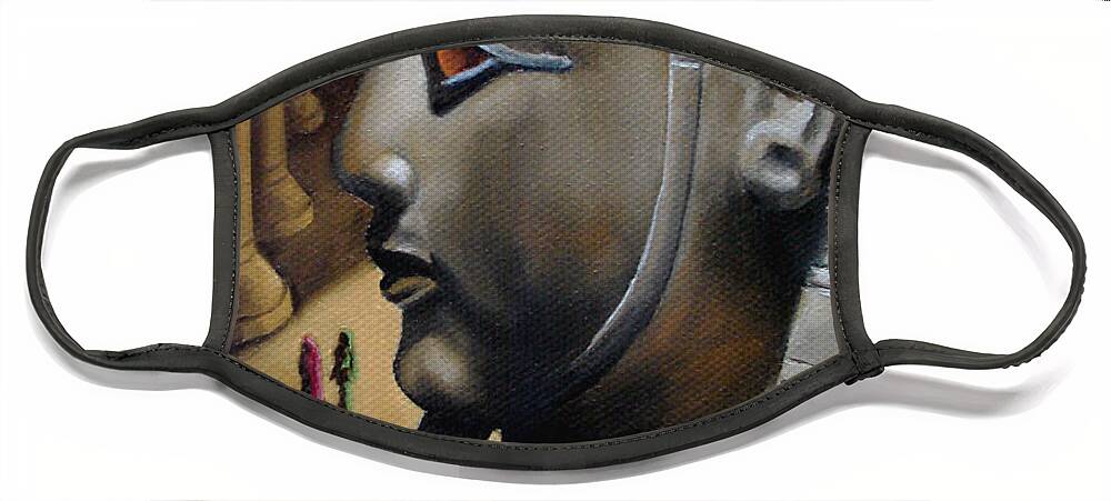 Pharaoh Face Mask featuring the painting Pharaoh by Ken Kvamme