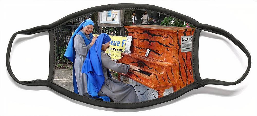 Piano Face Mask featuring the photograph Piano Nuns by Cole Thompson