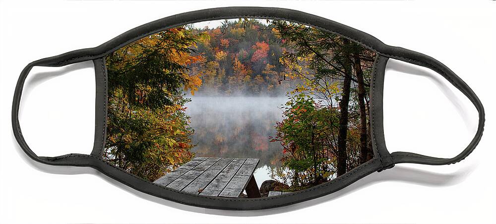 Mirror Lake Face Mask featuring the photograph Picnic with a view of Mirror Lake Colors by Jeff Folger