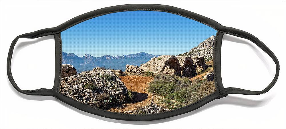 Mountain Landscape Face Mask featuring the photograph Picturesque ruins of a fortress by Adriana Mueller