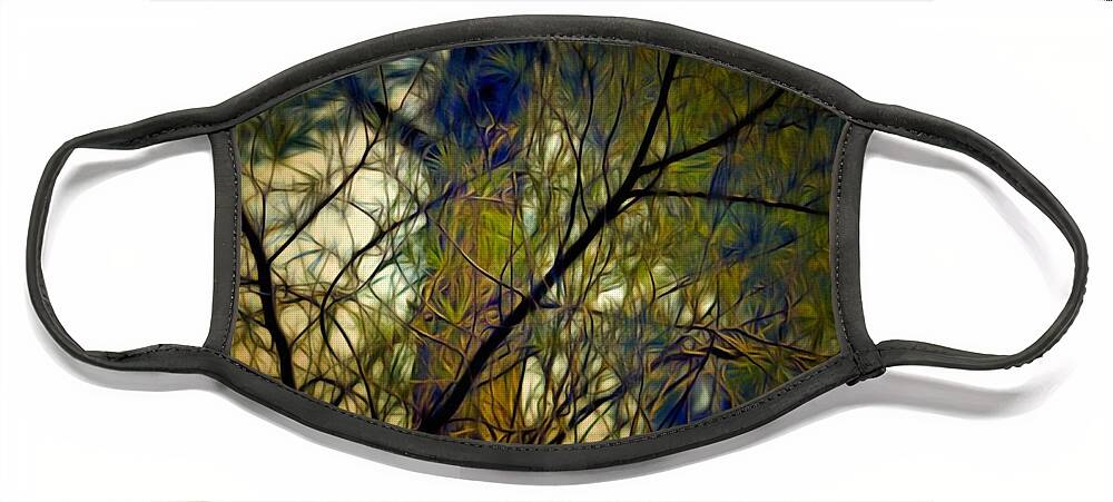 Branches Face Mask featuring the mixed media Piney Branches by Christopher Reed