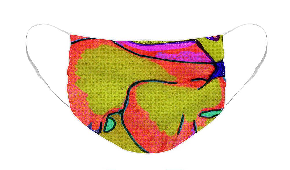 Abstract Face Mask featuring the digital art Pink Abstract 2 by Rod Whyte