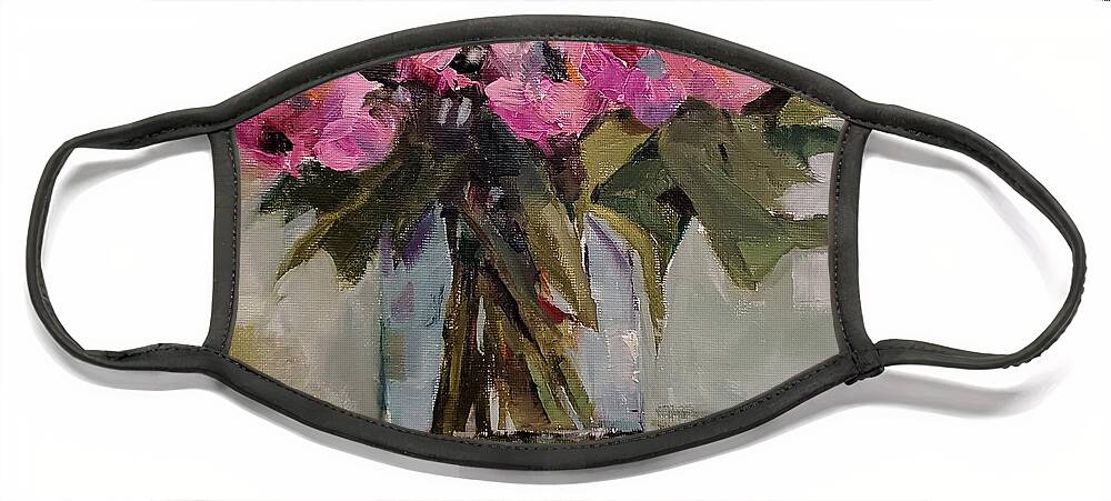 Flowers Face Mask featuring the painting Pink Azaleas by Sheila Romard