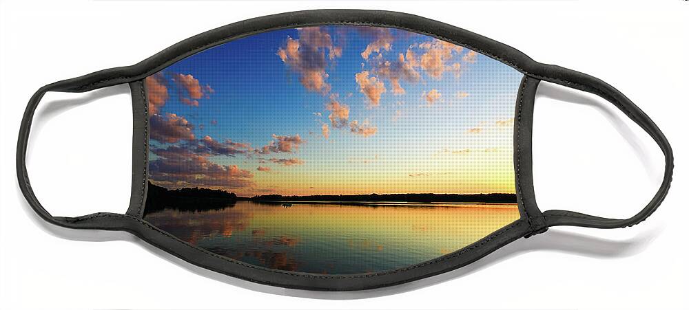 Sunset Face Mask featuring the photograph Pink Cloud Sunset by Mary Walchuck
