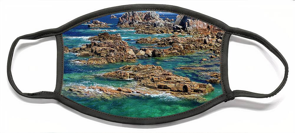 Pink Granite Coast Face Mask featuring the photograph Pink granite coast by Olivier Parent