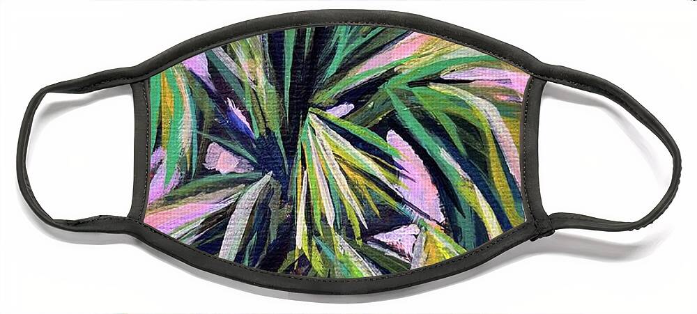 Palm Face Mask featuring the painting Pink by Kelly Smith