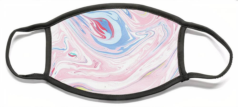 Marble Face Mask featuring the painting Pink Marble Pastel Blush Painting by Modern Art