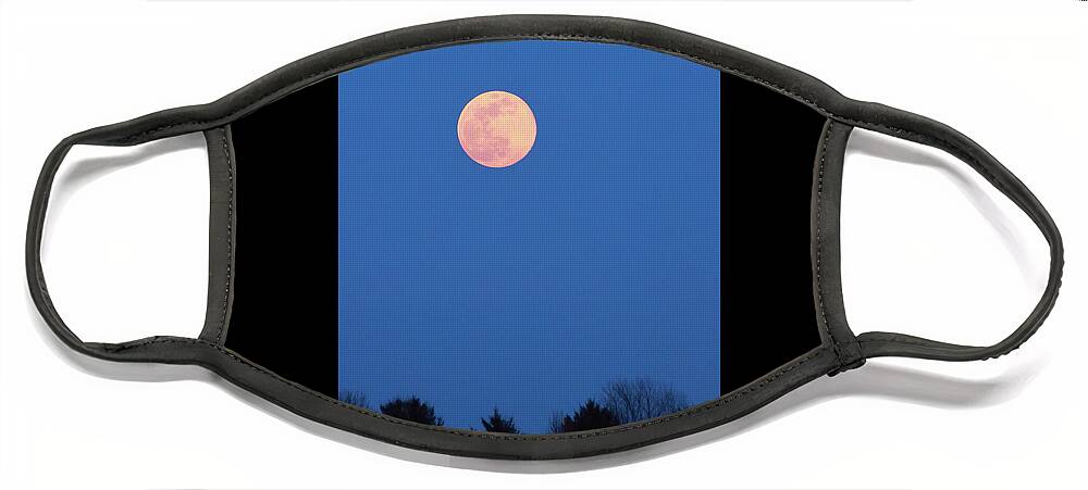 Full Moon Face Mask featuring the photograph Pink Moon by Paula Guttilla