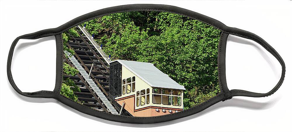 Richard Reeve Face Mask featuring the photograph Pittsburgh - Monongahela Incline by Richard Reeve