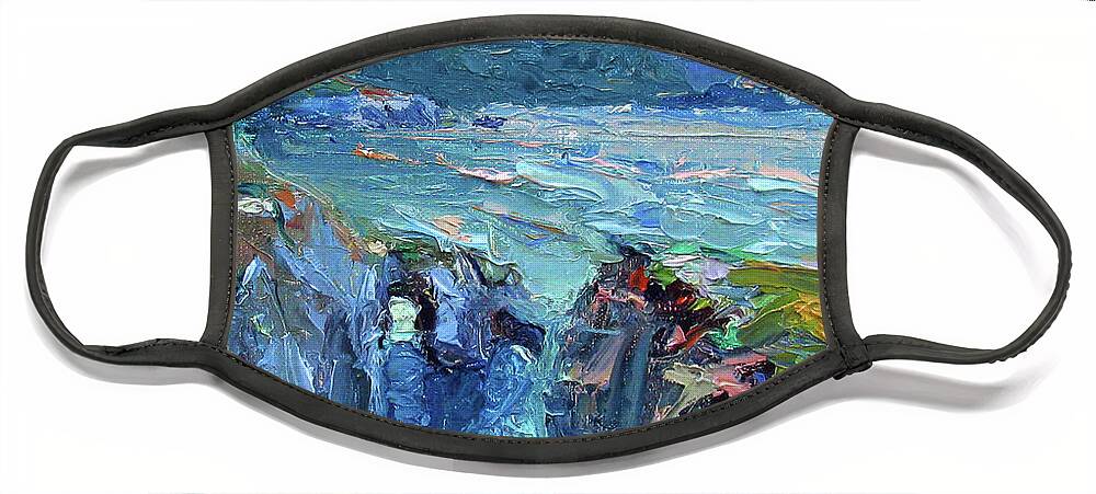 Point Lobos Face Mask featuring the painting Point Lobos by John McCormick