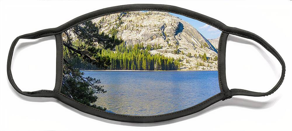Landscape Face Mask featuring the photograph Polly Dome From Tenaya Lake by Ginger Stein