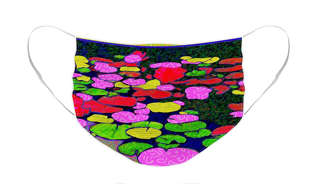 Lily Pads Face Mask featuring the digital art Pond Life by Rod Whyte