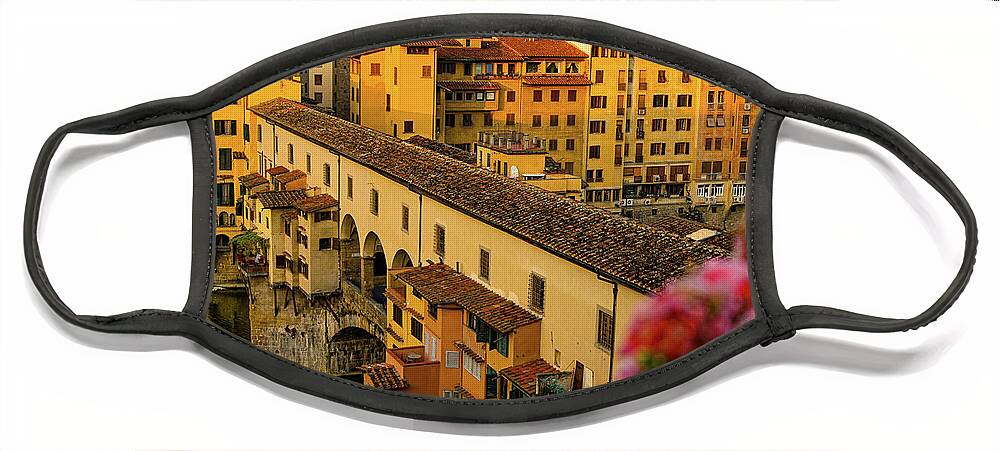 Tuscany Face Mask featuring the photograph Ponte Vecchio by Marian Tagliarino