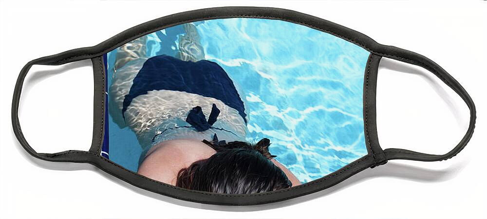 Swimming Pool Face Mask featuring the photograph Poolside by Laura Fasulo