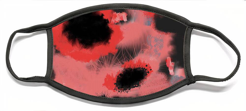 Poppies Face Mask featuring the digital art Poppies by Ruth Harrigan