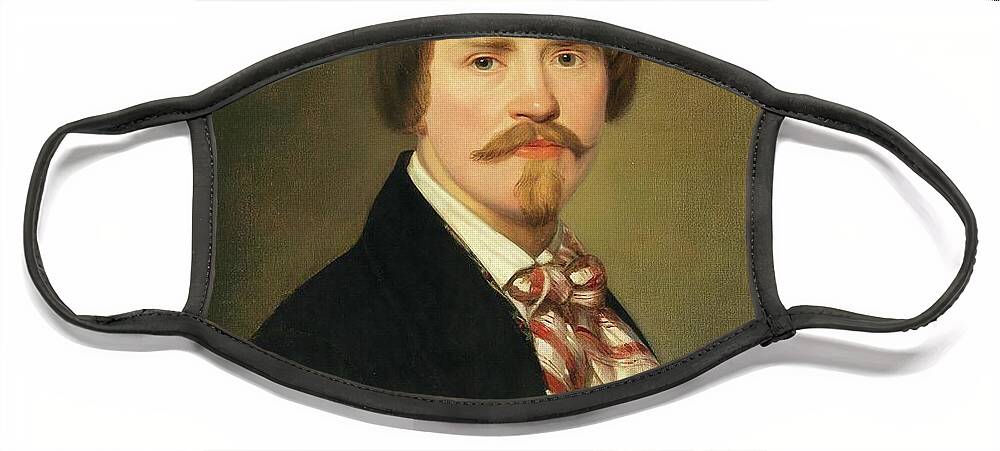 Portrait Face Mask featuring the painting Portrait of a Man by Anton Einsle