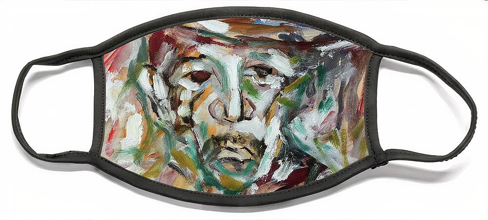 African Art Face Mask featuring the painting Preacherman by Winston Saoli 1950-1995