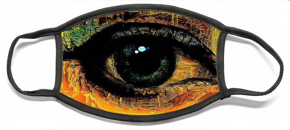 Eyes On Me Collection Face Mask featuring the digital art Pretty Eye 16 by Aldane Wynter