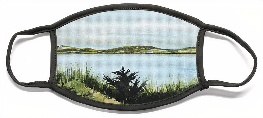 Provincetown Face Mask featuring the painting Province Lands From Route Six by Paul Gaj