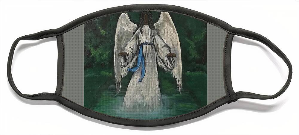  Face Mask featuring the painting Psalm 91 Angel by Charles Young