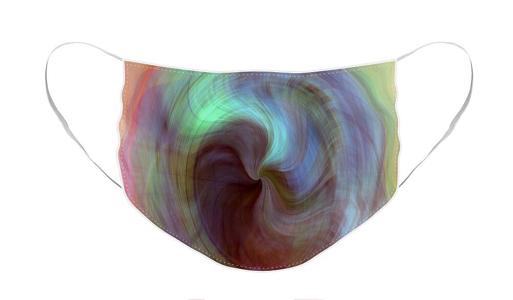 Psychedelic Bubble Face Mask featuring the digital art Psychedelic Bubble by Linda Sannuti