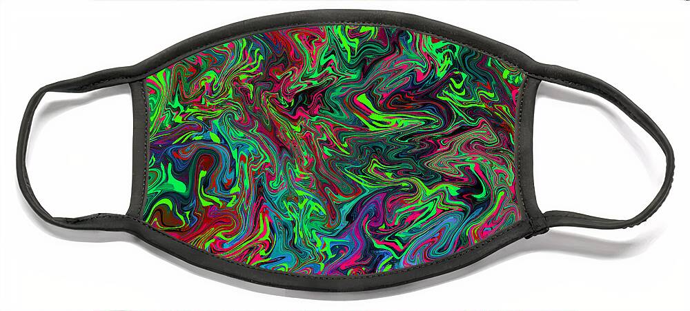 Swirl Face Mask featuring the digital art Psychedelic Consciousness by Susan Fielder