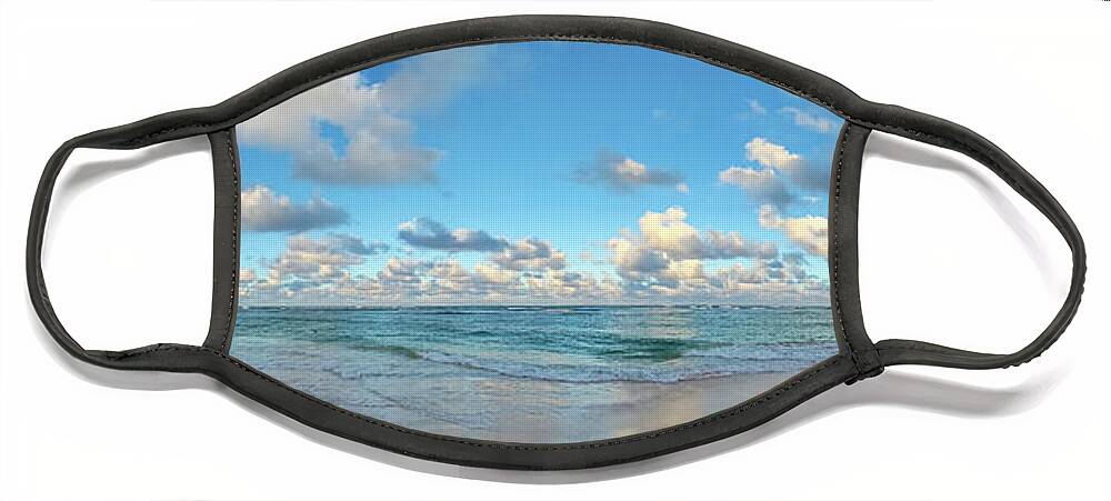 Panorama Face Mask featuring the photograph Punta Cana Panorama by Jeff Breiman