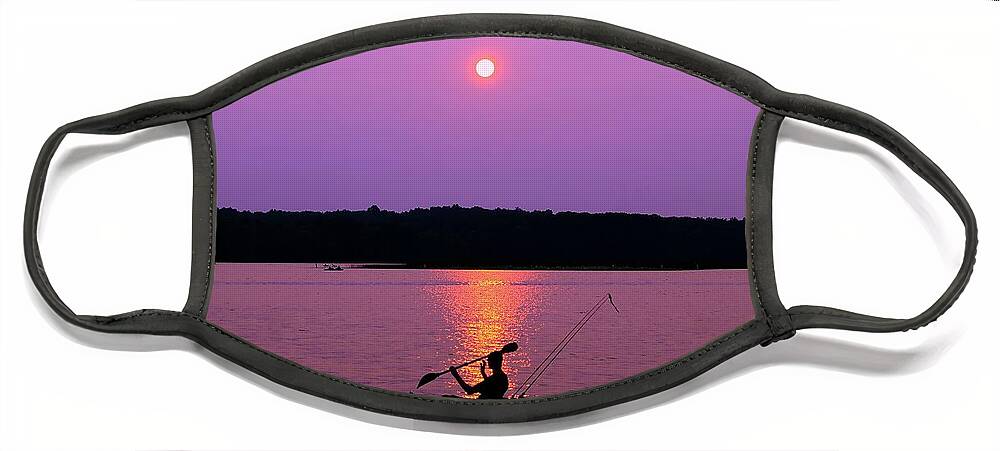 Sunset Face Mask featuring the photograph Purple Haze Sunset by Mary Walchuck