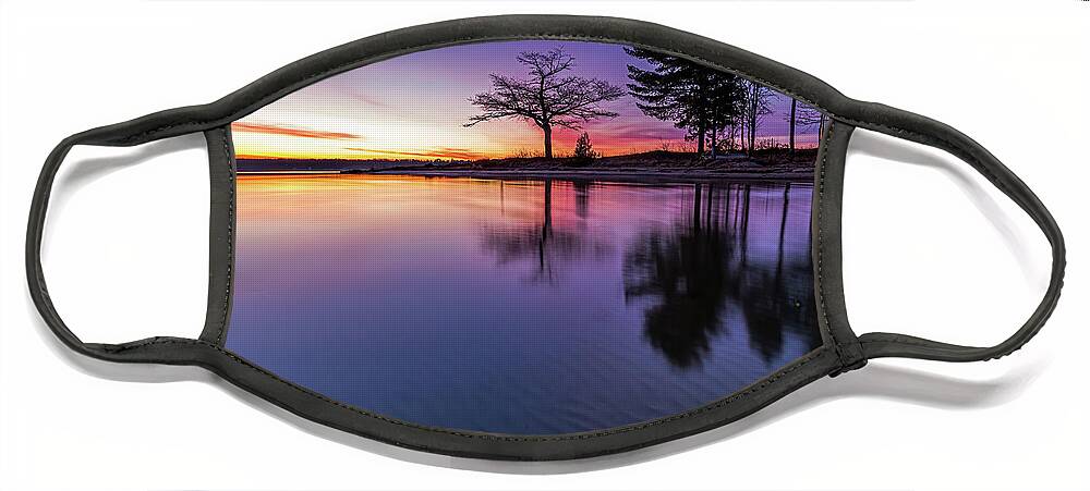 Sand Ripples Face Mask featuring the photograph Purple Ripples by Joe Holley