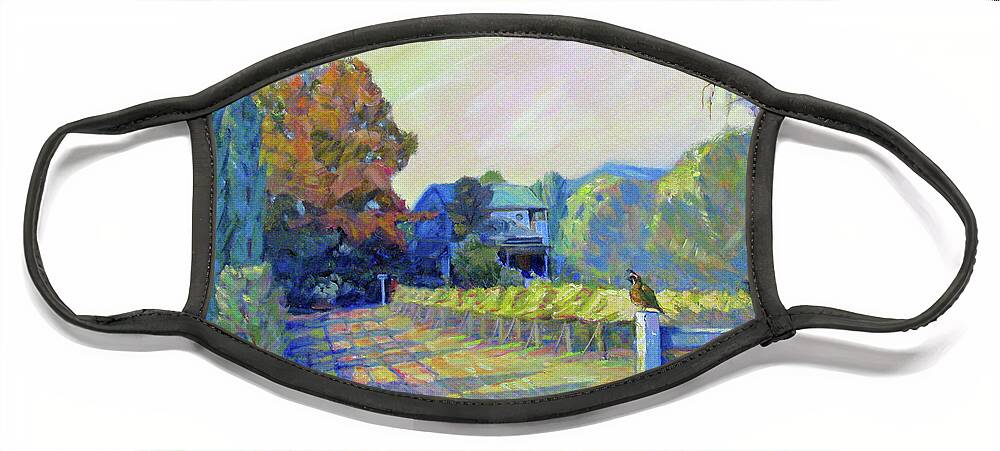 Sonoma County Landscape Face Mask featuring the painting Quail Hollow by John McCormick