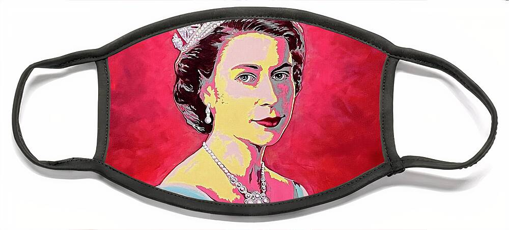 Queen Face Mask featuring the painting Queen by Ella Boughton