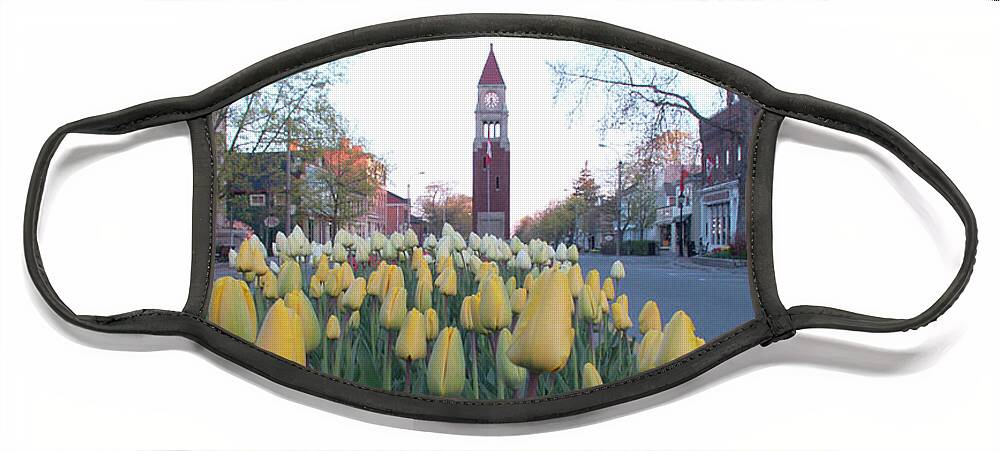 Tulips Face Mask featuring the photograph Tulip Boulevard on Queen Street in Niagara on the Lake by Kenneth Lane Smith