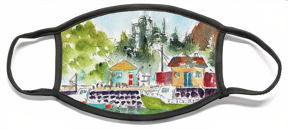 Impressionism Face Mask featuring the painting Quidi Vidi St Johns by Pat Katz