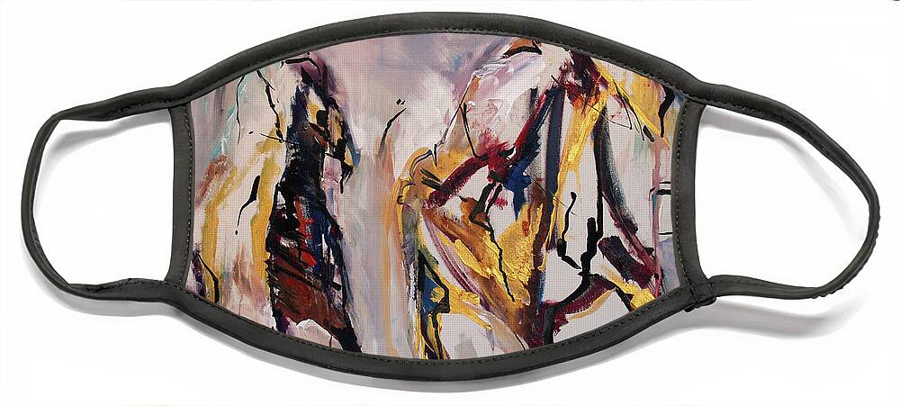 Kentucky Horse Racing Face Mask featuring the painting Race Perseverance by John Gholson