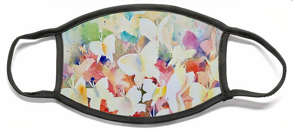 Butterfly Face Mask featuring the painting Rainbow Butterflies by Liana Yarckin