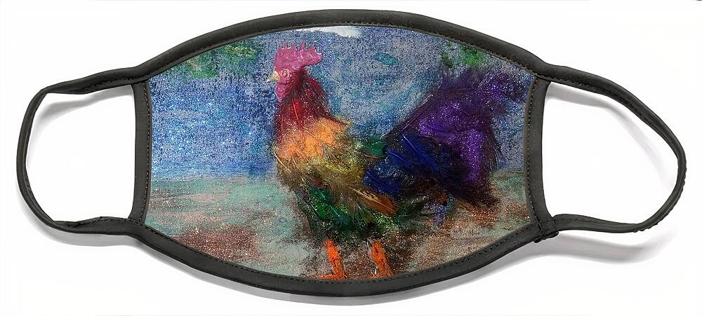 Lgbtq Face Mask featuring the mixed media Rainbow Cock by David Westwood