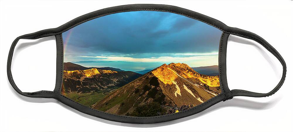 Bulgaria Face Mask featuring the photograph Rainbow Over the Mountain by Evgeni Dinev