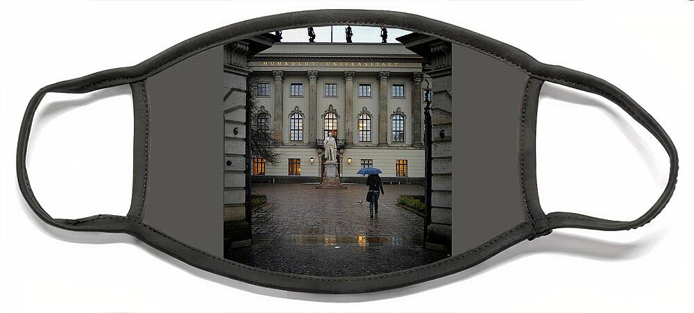 Rain Face Mask featuring the photograph Rainy Day at the Humboldt University by James C Richardson