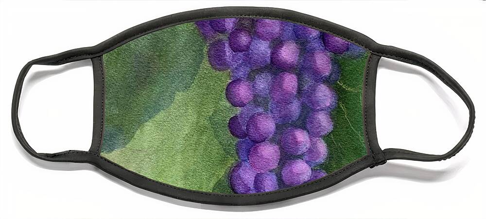 Grapes Face Mask featuring the painting Ready to Pick by Sue Carmony
