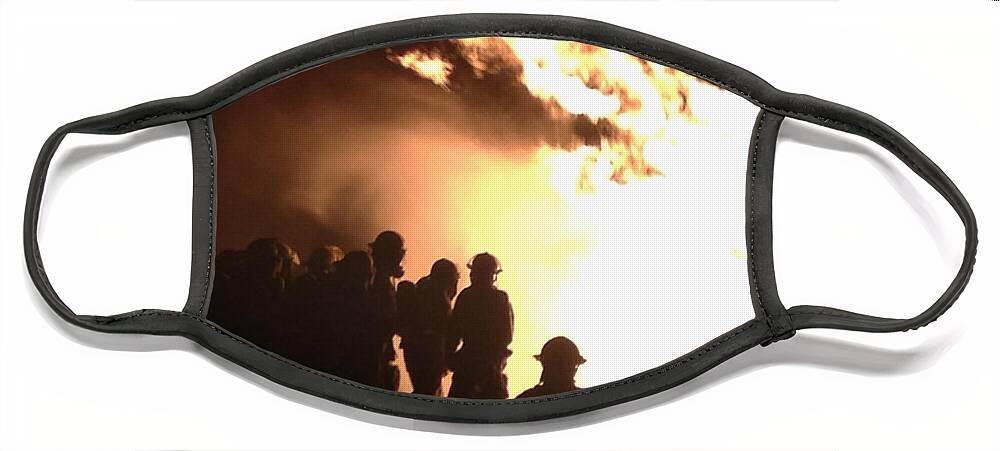 Firefighter Face Mask featuring the photograph Real Heroes in Action by Lee Darnell