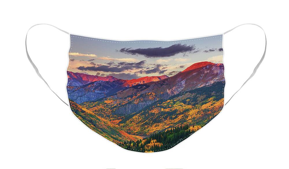 Colorado Face Mask featuring the photograph Red Mountain Pass Sunset by Darren White