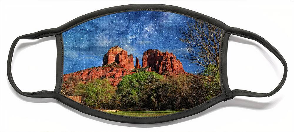 Red Rock Canyon Face Mask featuring the photograph Red Rock Canyon At Sunset by Lev Kaytsner