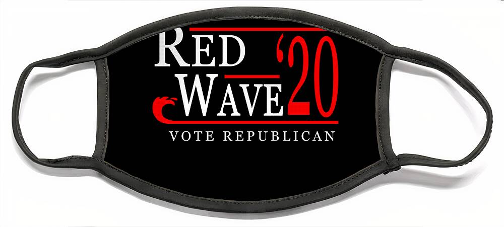 Funny Face Mask featuring the digital art Red Wave Vote Republican 2020 Election by Flippin Sweet Gear