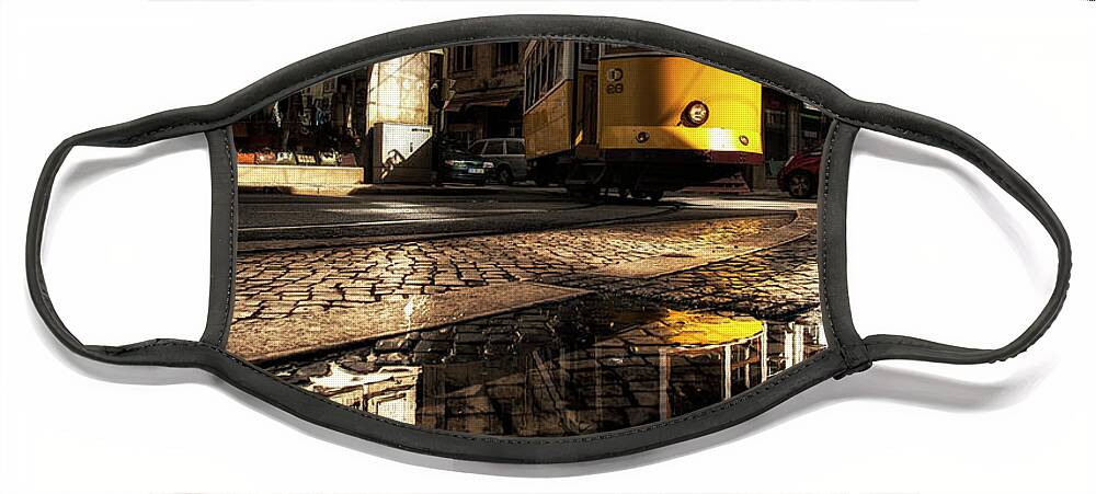 Tram12 Face Mask featuring the photograph Reflected by Jorge Maia
