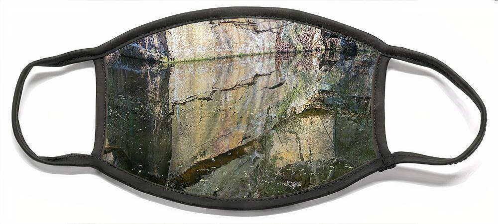 Water Face Mask featuring the photograph Reflection in the quarry 2 by Adriana Mueller